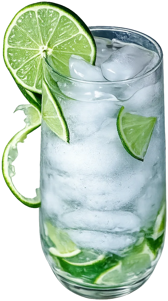 Lime highball with clear ice
