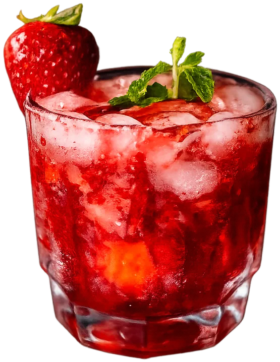 Strawberry and mint cocktail
