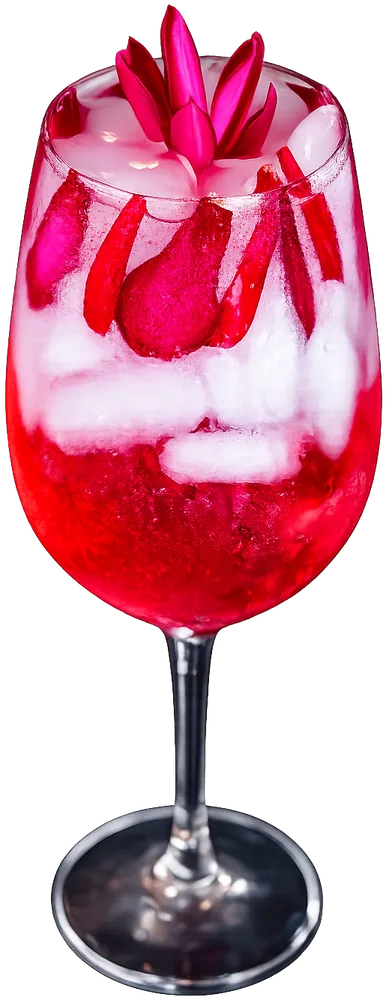 Hibiscus spritz with flower petals